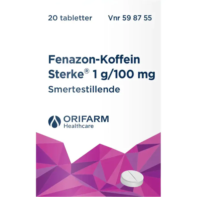 Hovedbilde Fenazon-Koffein Sterke 1000/100 mg 20 stk