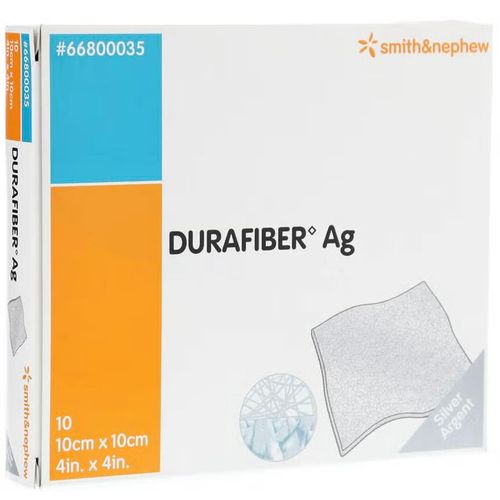 Durafiber Ag Sølv Fiberbandasje 10x10cm 10 stk