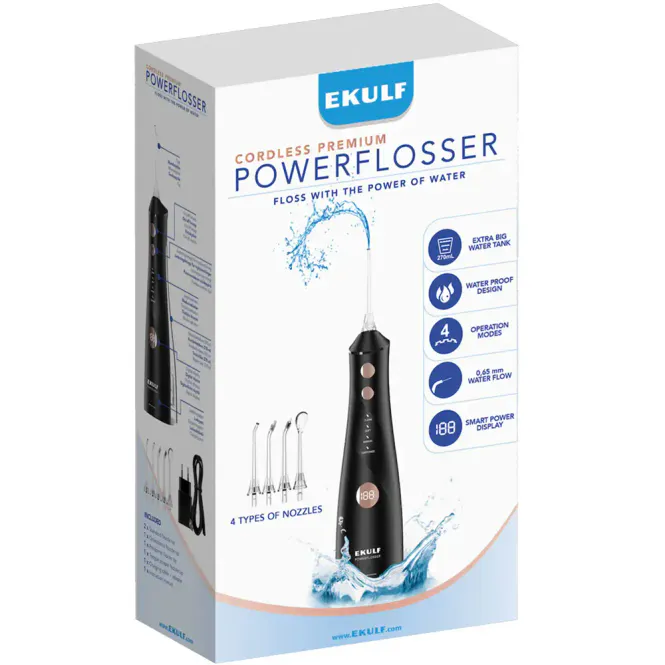 Hovedbilde Ekulf Powerflosser Premium Black 1 stk