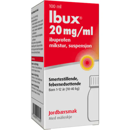 Ibux Mikstur 20 mg/ml Jordbær 100 ml