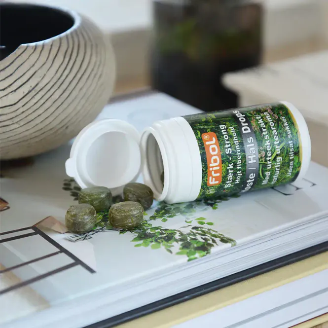 Hovedbilde Fribol Sukkerfri Hoste/Hals Drops Sterk 60 g