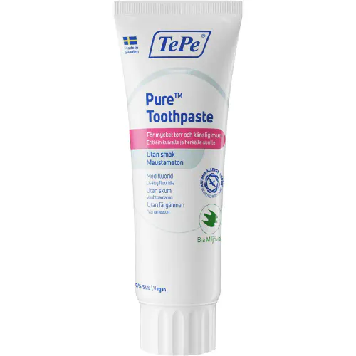 Tepe Pure Ekstra Mild Tannkrem u/Smak 75 ml 
