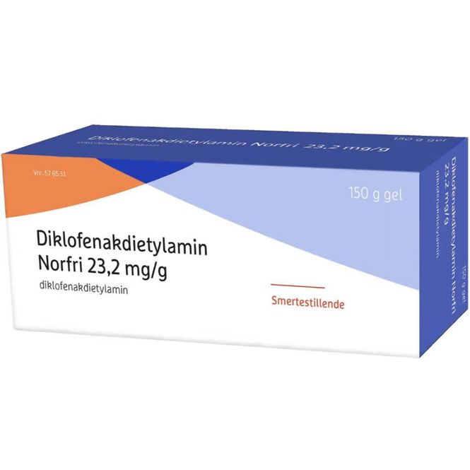 Hovedbilde Diklofenakdietylamin Norfri Gel 23,2 mg/g 150 g
