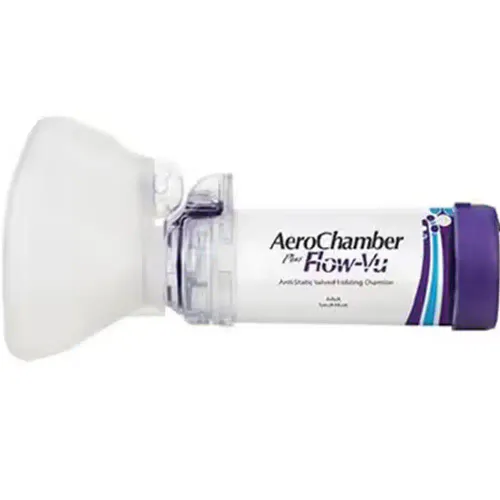 AeroChamber Plus Flow-Vu Inhalasjonskammer Voksen Liten Maske 