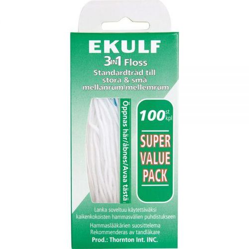 Ekulf 3-i-1 Tanntråd 100 stk