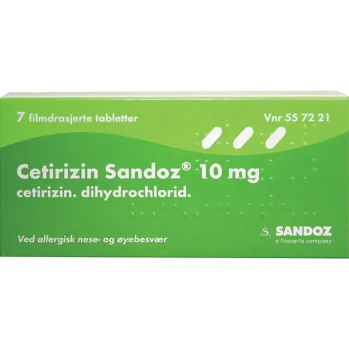 Cetirizin Sandoz 10 mg Tabletter 7 stk