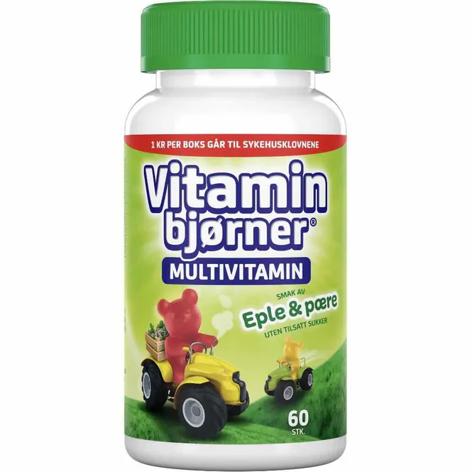Hovedbilde Vitaminbjørner Eple & Pære 60 stk