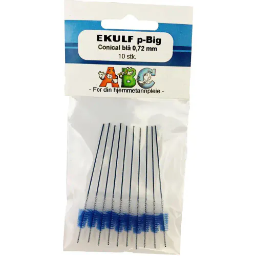 Ekulf P-Big Conical 0,72 mm Blå 10 stk