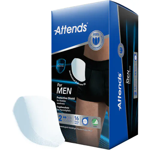 Attends For Men 2 Protective Shield 16 stk