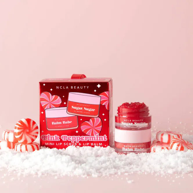 Hovedbilde NCLA Beauty Mini Pink Peppermint  Lip Scrub + Balm Duo Gavesett