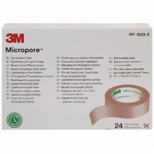 Micropore Kirurgisk Tape Lys Brun 1,25 cm x 9,1 m 24 stk