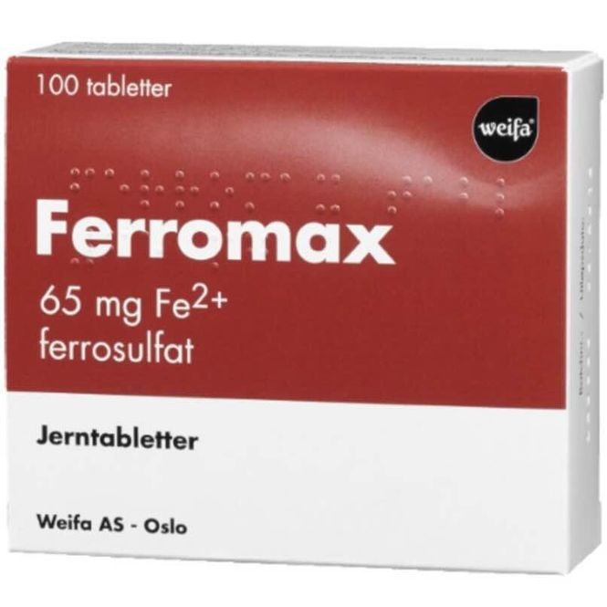 Hovedbilde Ferromax 65 mg Jerntabletter 100 stk