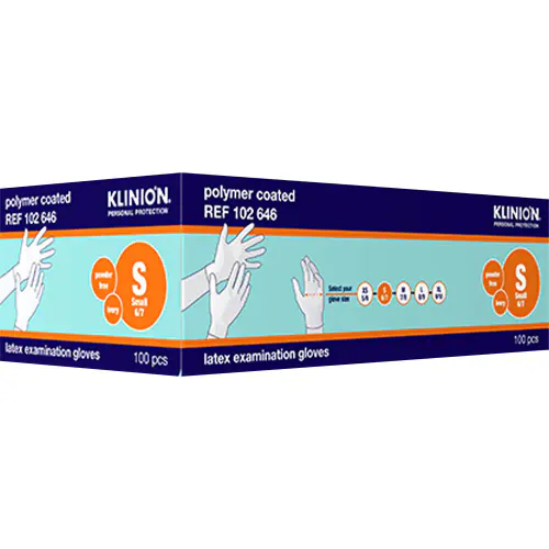 Klinion Hanske Latex Kort S Hvit 100 stk