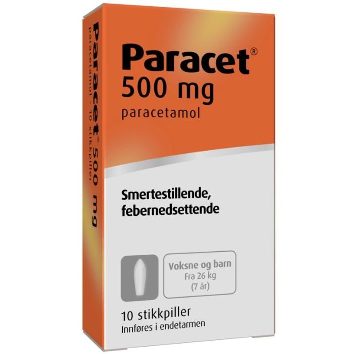 Paracet Stikkpiller 500 mg 10 stk