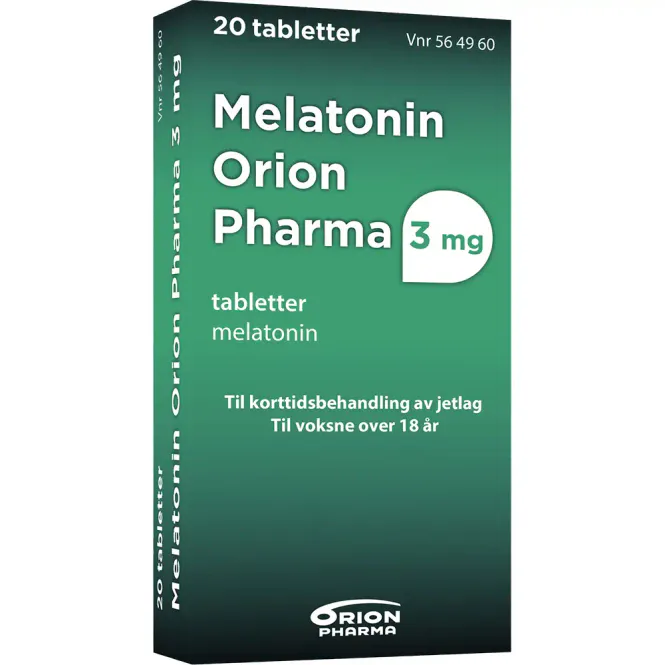 Hovedbilde Melatonin Orion Pharma 3 mg 20 stk