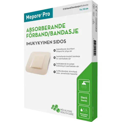 Mepore Pro Dusjtett Bandasje 9 x 10 cm 5 stk