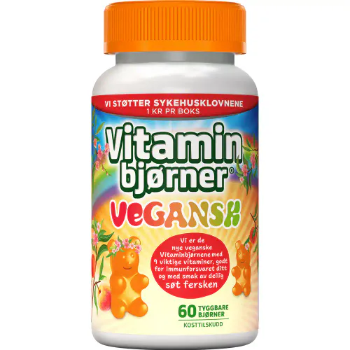 Vitaminbjørner Vegansk Fersken 60 stk