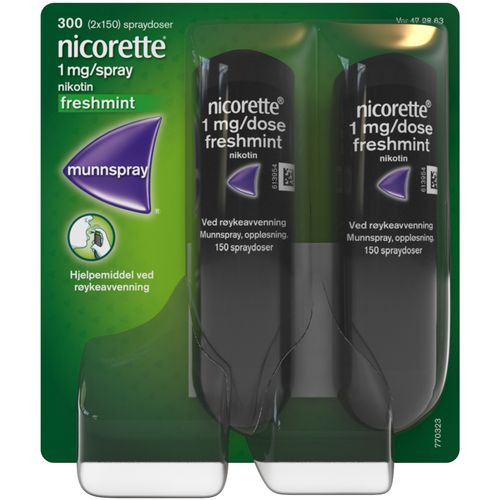 Nicorette Munnspray 1 mg/dose Freshmint 2 x 150 doser