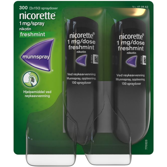 Hovedbilde Nicorette Munnspray 1 mg/dose Freshmint 2 x 150 doser