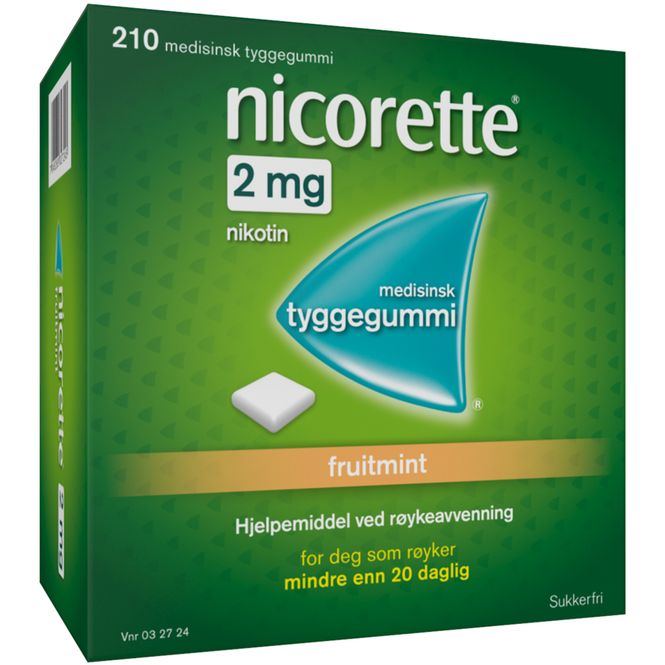 Hovedbilde Nicorette Tyggegummi 2 mg Fruitmint 210 stk