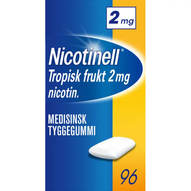 Hovedbilde Nicotinell Tyggegummi 2 mg Tropisk Frukt 96 stk