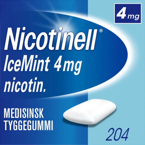 Nicotinell Tyggegummi 4 mg Icemint 204 stk