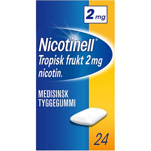 Nicotinell Tyggegummi 2 mg Tropisk Frukt 24 stk