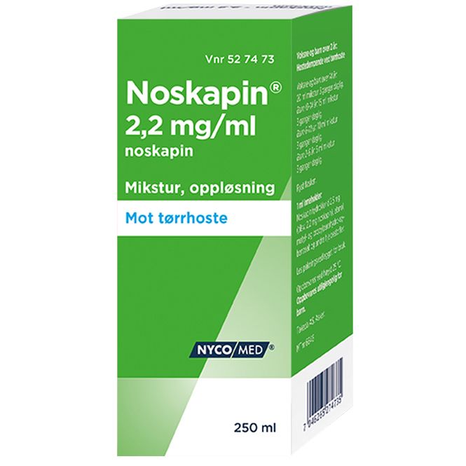 Hovedbilde Noskapin 2,2 mg/ml Hostemikstur 250 ml