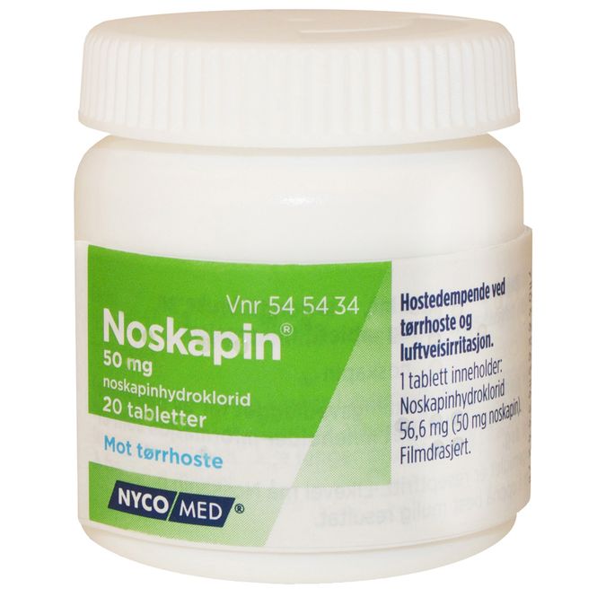 Hovedbilde Noskapin 50 mg Tabletter 20 stk
