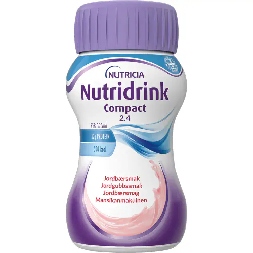 Nutridrink Compact Næringsdrikk Jordbær 4 x 125 ml