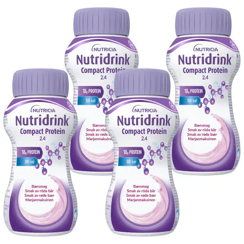 Nutridrink Compact Protein Næringsdrikk Røde Bær 4x125 ml