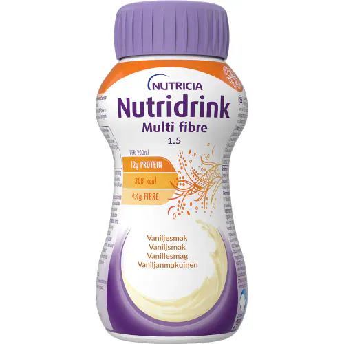Nutridrink Multi Fibre Vanilje 4 x 200 ml