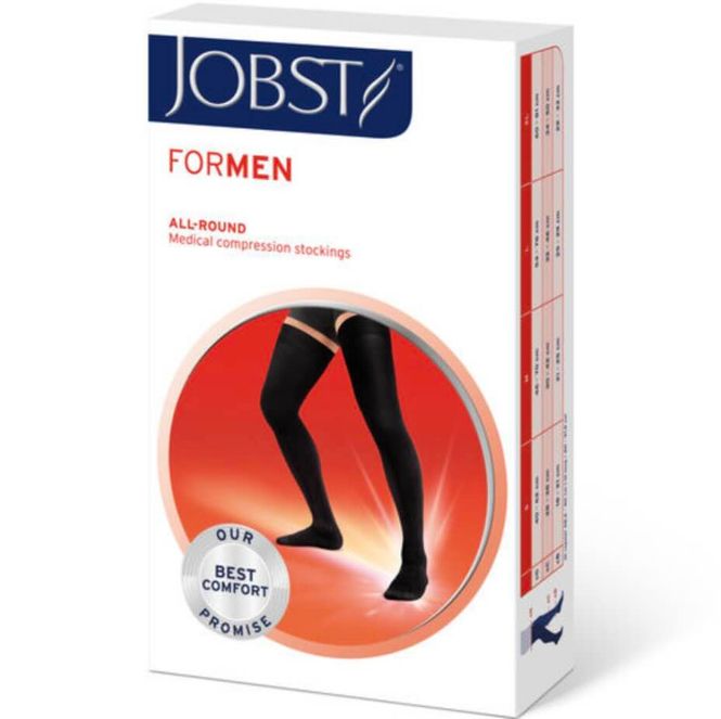 Hovedbilde JOBST For Men K2 Lårstrømpe Microdotter Sort XL 1 par 