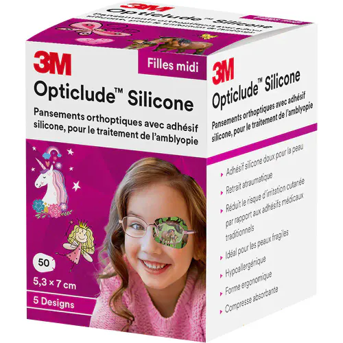 Opticlude Silicone Øyelapper Midi Jente 50 stk