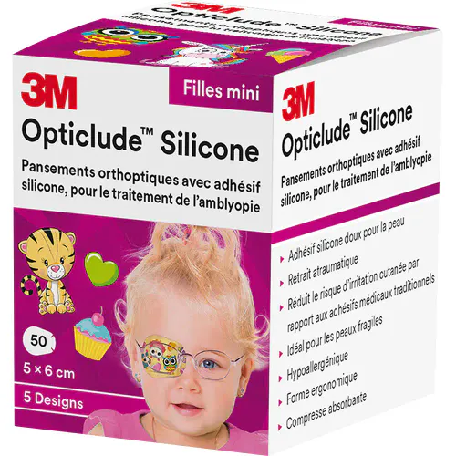 Opticlude Silicone Øyelapper Mini Jente 50 stk