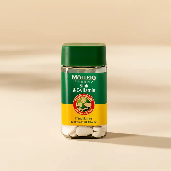 Hovedbilde Møllers Pharma Sink & Vitamin-C Tabletter 100 stk