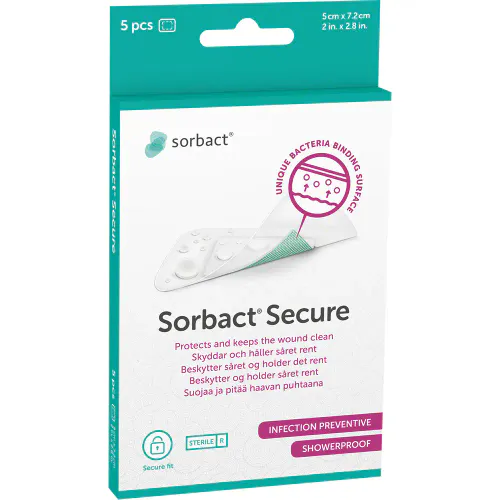 Sorbact Secure Plaster 5 x 7,2 cm 5 stk