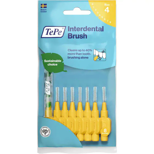 TePe Mellomromsbørste 0,7 mm Gul 8 stk