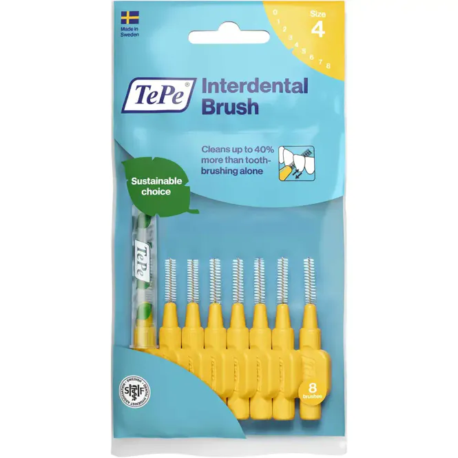 Hovedbilde TePe Mellomromsbørste 0,7 mm Gul 8 stk