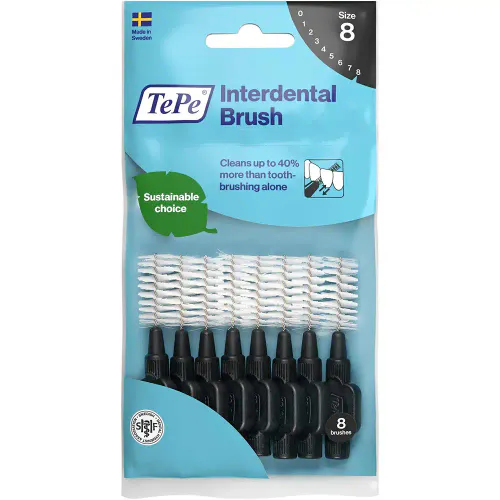 TePe Mellomromsbørste 1,5 mm Sort 8 stk