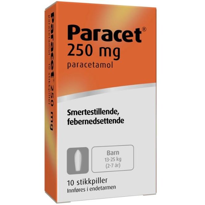 Hovedbilde Paracet Stikkpiller 250 mg 10 stk