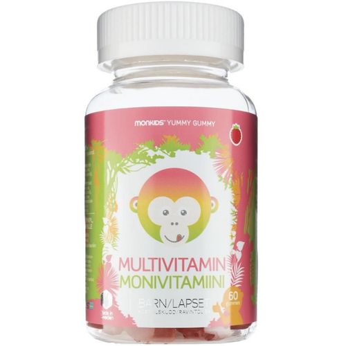 Monkids Multivitamin Barn Bringebær 60 stk