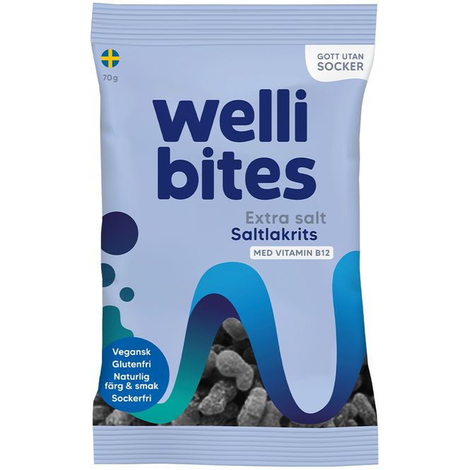 Hovedbilde Wellibites Ekstra Salt Saltlakris 70 g