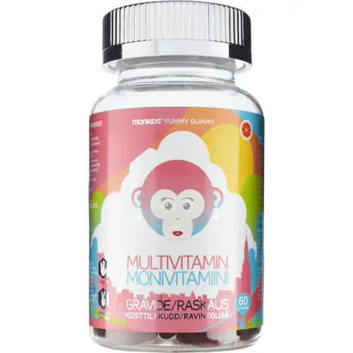 Monkids Multivitamin Gravid Blodappelsin 60 stk  