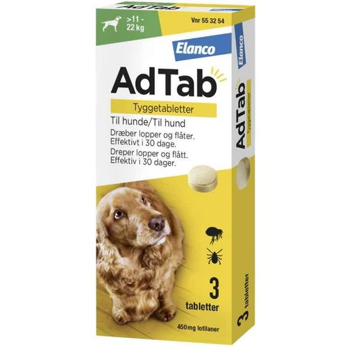 AdTab Vet 450 mg Hund 11-22 kg Tyggetabletter 3 stk