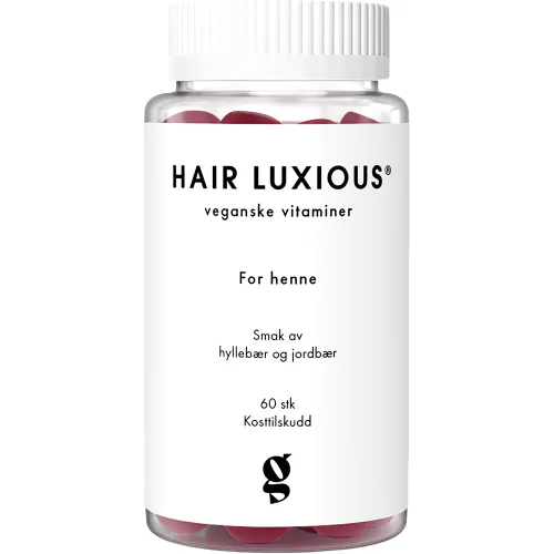 Hair Luxious For Henne Hyllebær & Jordbær Gummies 60 stk
