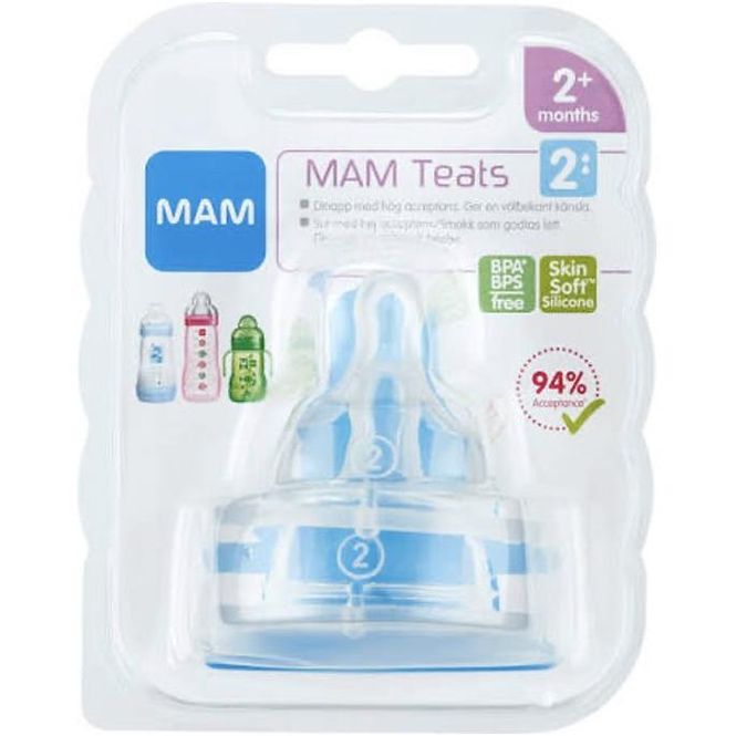 Hovedbilde Mam Teat 2 Flaskesmokk 2 mnd+ 2 stk