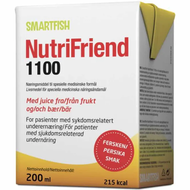 Hovedbilde Nutrifriend 1100 Næringsdrikk Juice Fersken 200 ml