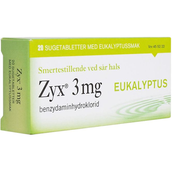 Hovedbilde Zyx 3 mg Sugetabletter Eukalyptus 20 stk