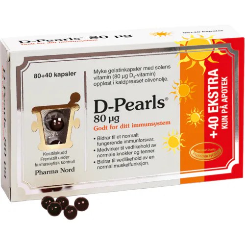 Bio-D-Pearls 80 µg Kapsler 80+40 stk